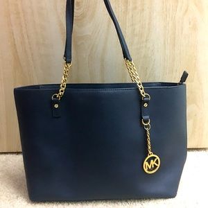 Jet set chain Navy Tote Leather MICHAEL KORS